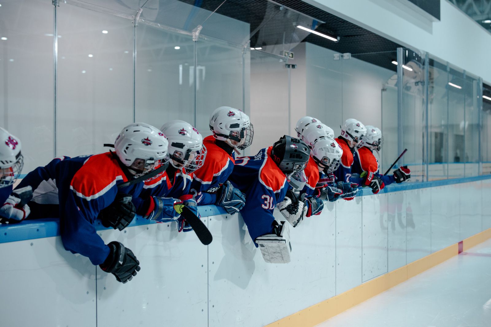 Young players at the boards